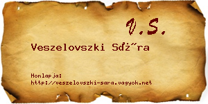 Veszelovszki Sára névjegykártya
