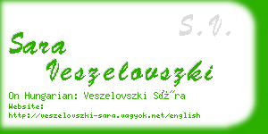 sara veszelovszki business card